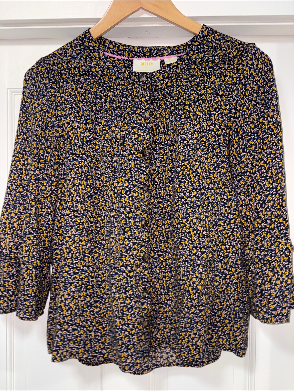 Maeve Anthropologie Floral Button-Up Blouse
